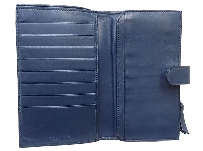 Cartera Bi-Fold Intrecciato Bottega Veneta Azul marino - vista 7