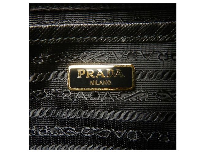 Borsa a mano nera in nylon e pelle Prada Nero - vista 19