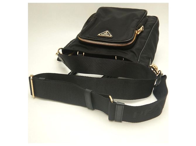 Borsa a mano nera in nylon e pelle Prada Nero - vista 3