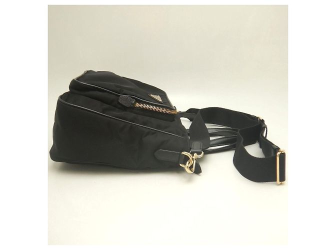 Borsa a mano nera in nylon e pelle Prada Nero - vista 6