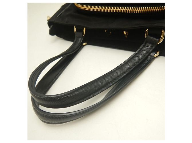 Borsa a mano nera in nylon e pelle Prada Nero - vista 9