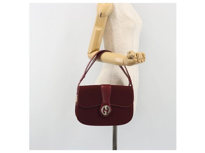 Borsa a Spalla GUCCI Micro GG Supreme Rosso Oro Auth ep15564 D'oro - vista 25