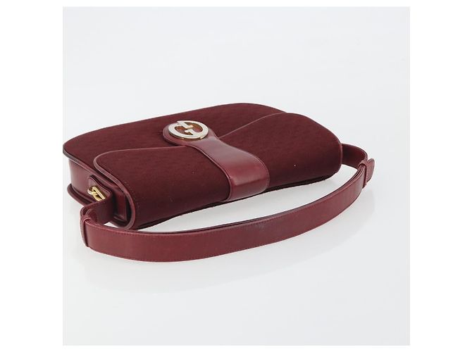Borsa a Spalla GUCCI Micro GG Supreme Rosso Oro Auth ep15564 D'oro - vista 7