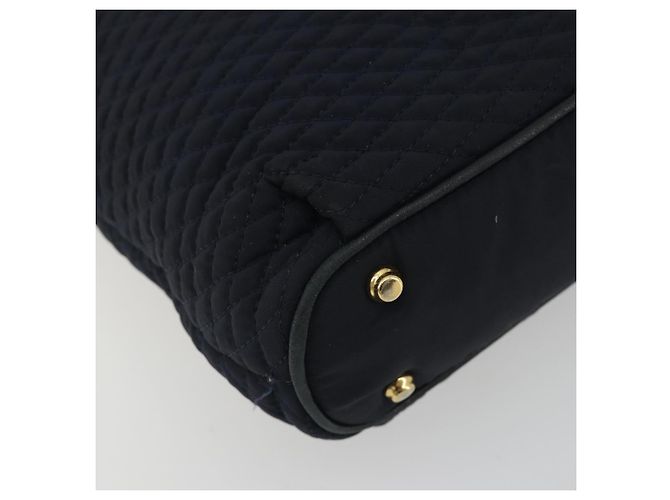 Bolsa de Ombro com Corrente BALLY Nylon Navy Gold Tone Auth 192792 Azul marinho - vista 11