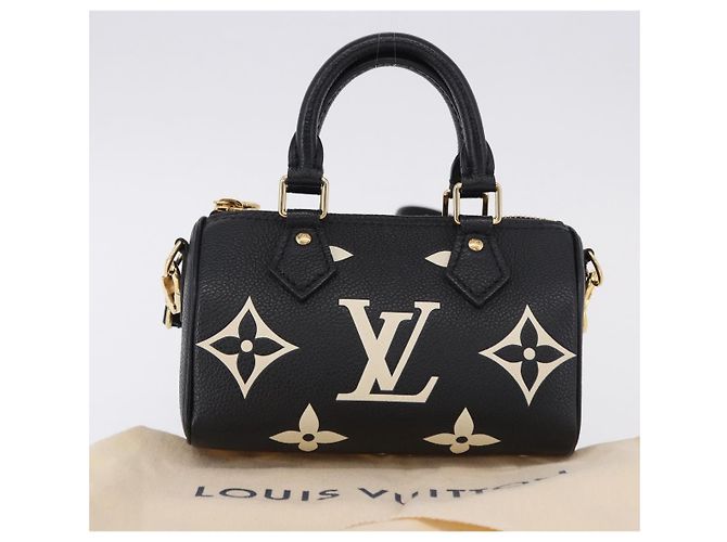 LOUIS VUITTON Borsa Nano Speedy Monogram Empreinte Nera M81456 LV Auth ar14137SAM Nero - vista 12