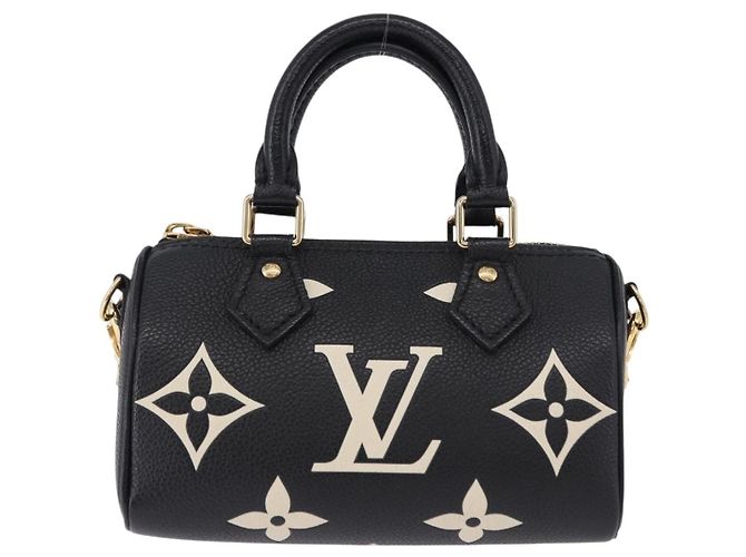 LOUIS VUITTON Borsa Nano Speedy Monogram Empreinte Nera M81456 LV Auth ar14137SAM Nero - vista 13