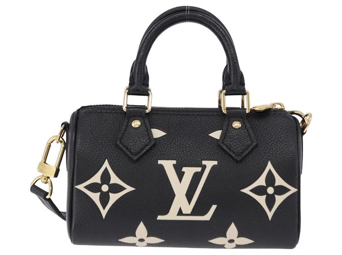 LOUIS VUITTON Borsa Nano Speedy Monogram Empreinte Nera M81456 LV Auth ar14137SAM Nero - vista 2