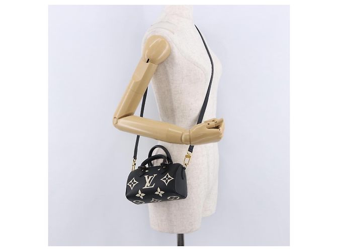 LOUIS VUITTON Borsa Nano Speedy Monogram Empreinte Nera M81456 LV Auth ar14137SAM Nero - vista 23