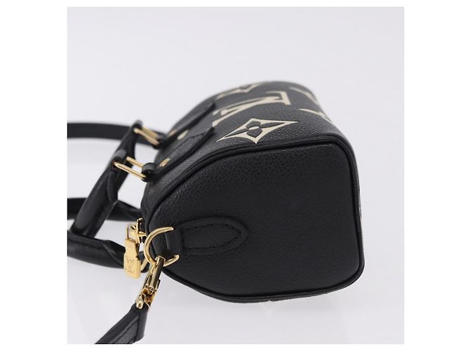 LOUIS VUITTON Borsa Nano Speedy Monogram Empreinte Nera M81456 LV Auth ar14137SAM Nero - vista 4