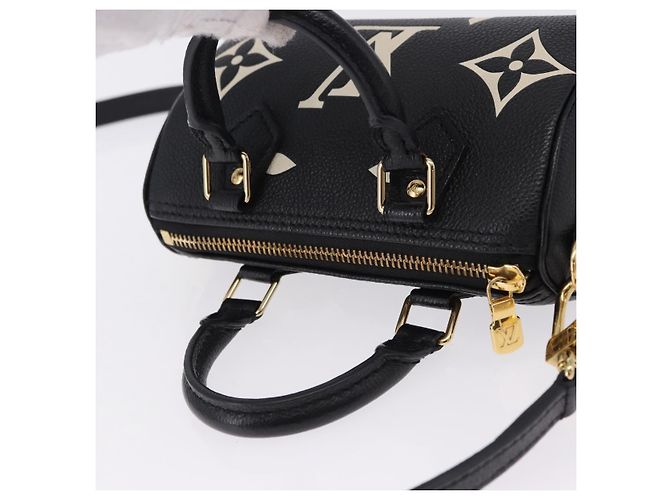 LOUIS VUITTON Borsa Nano Speedy Monogram Empreinte Nera M81456 LV Auth ar14137SAM Nero - vista 6