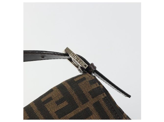 FENDI Zucca Canvas Mamma Baguette Borsa a Spalla Marrone Argento Auth yk20687SAM - vista 14