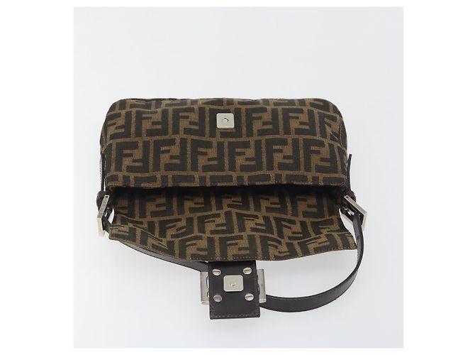 FENDI Zucca Canvas Mamma Baguette Borsa a Spalla Marrone Argento Auth yk20687SAM - vista 16