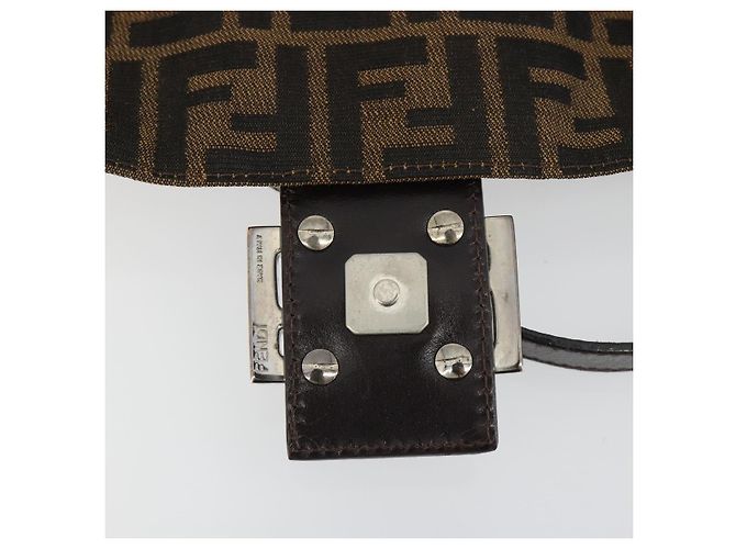 FENDI Zucca Canvas Mamma Baguette Borsa a Spalla Marrone Argento Auth yk20687SAM - vista 17