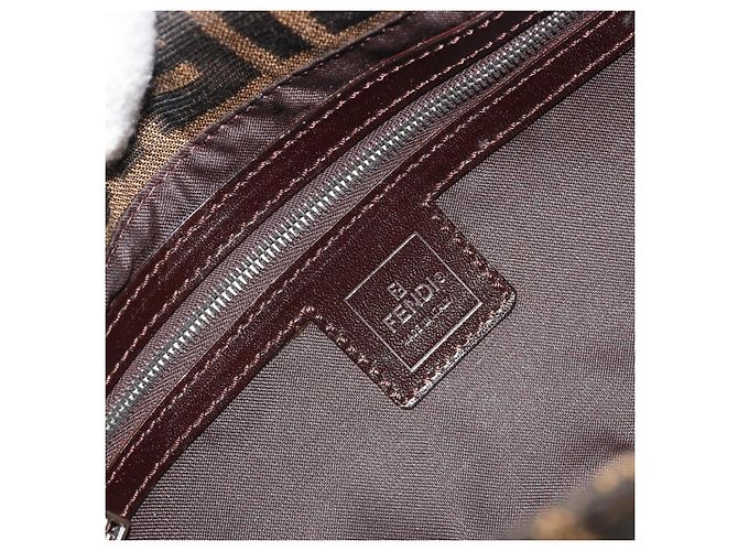 FENDI Zucca Canvas Mamma Baguette Borsa a Spalla Marrone Argento Auth yk20687SAM - vista 18