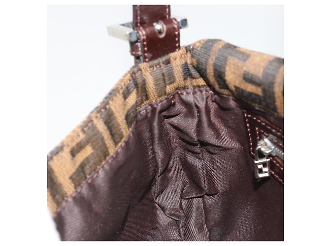 FENDI Zucca Canvas Mamma Baguette Borsa a Spalla Marrone Argento Auth yk20687SAM - vista 21