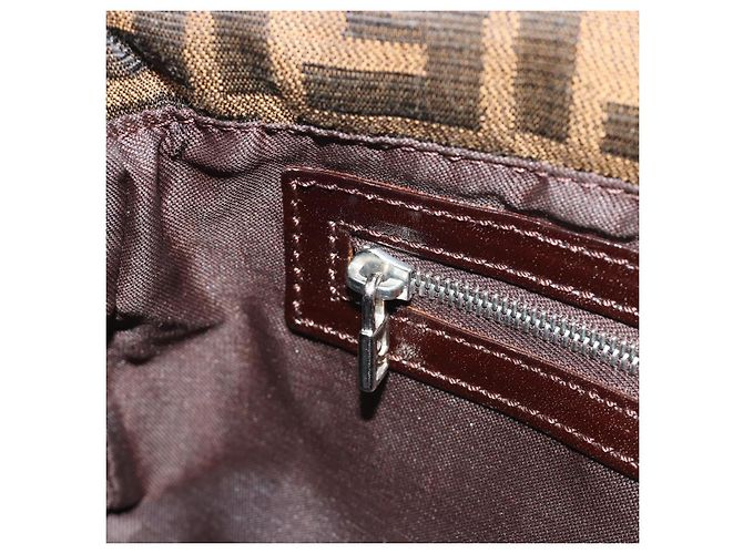 FENDI Zucca Canvas Mamma Baguette Borsa a Spalla Marrone Argento Auth yk20687SAM - vista 22