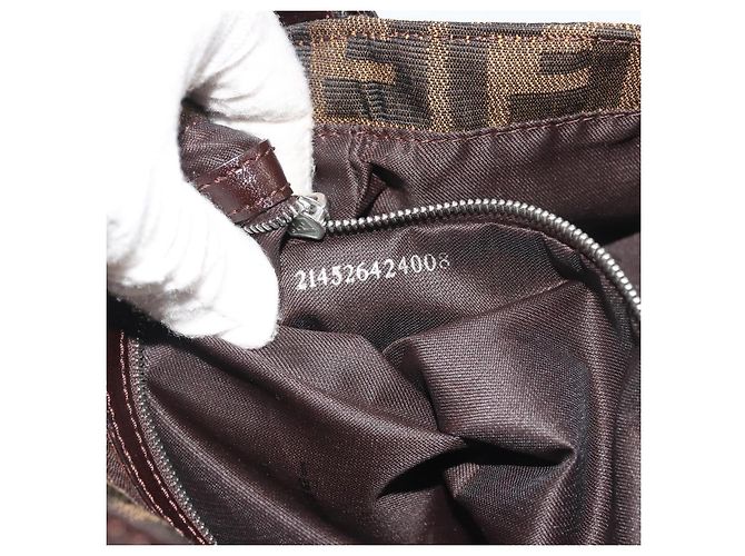 FENDI Zucca Canvas Mamma Baguette Borsa a Spalla Marrone Argento Auth yk20687SAM - vista 24