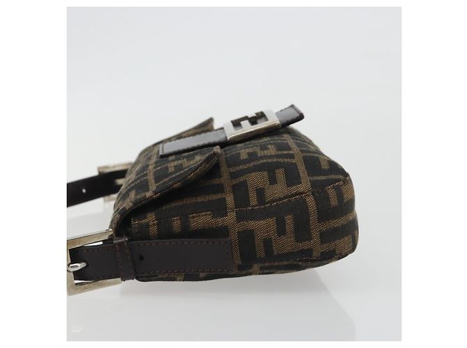 FENDI Zucca Canvas Mamma Baguette Borsa a Spalla Marrone Argento Auth yk20687SAM - vista 5