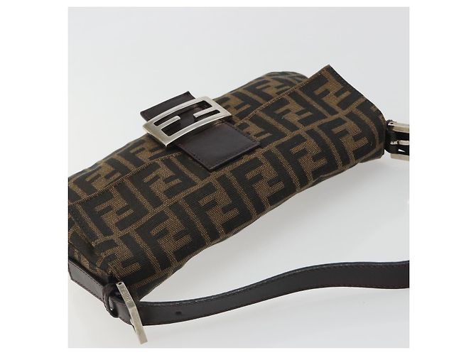 FENDI Zucca Canvas Mamma Baguette Borsa a Spalla Marrone Argento Auth yk20687SAM - vista 6