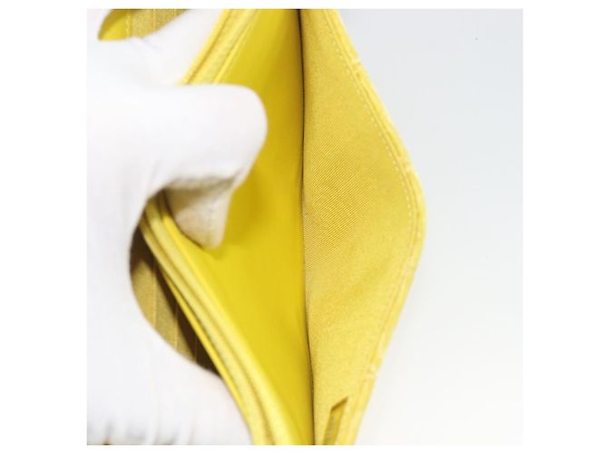 CHANEL Matelasse Chain Shoulder Bag Velor Yellow Silver CC Auth 190362A Argento Giallo - vista 23