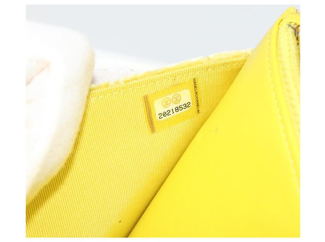 CHANEL Matelasse Chain Shoulder Bag Velor Yellow Silver CC Auth 190362A Argento Giallo - vista 24