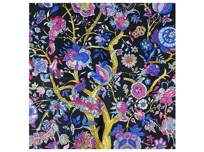 Hermès HERMES Carre 90 Scarf éphantaisies indiennesé Silk Red Black Auth am12080M Nero Rosso - vista 6