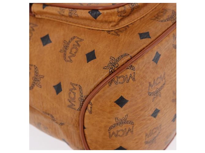 Zaino MCM Vicetos Logogram PVC Beige Oro Auth bs36277 D'oro - vista 12