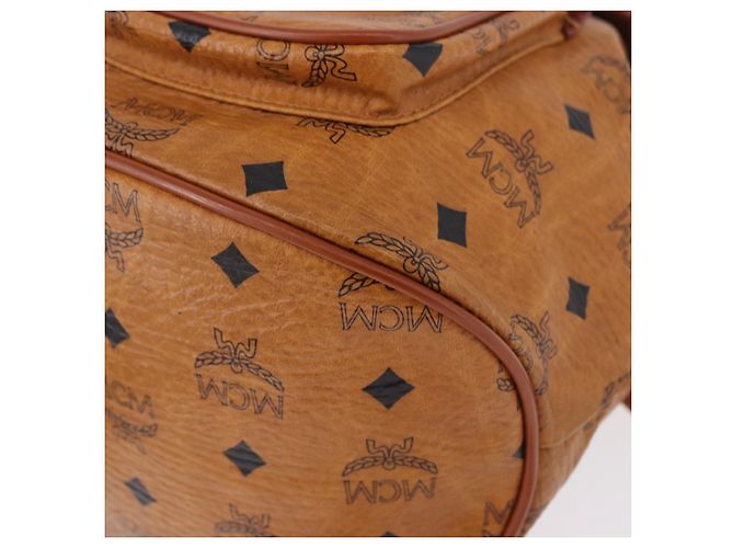 Zaino MCM Vicetos Logogram PVC Beige Oro Auth bs36277 D'oro - vista 13