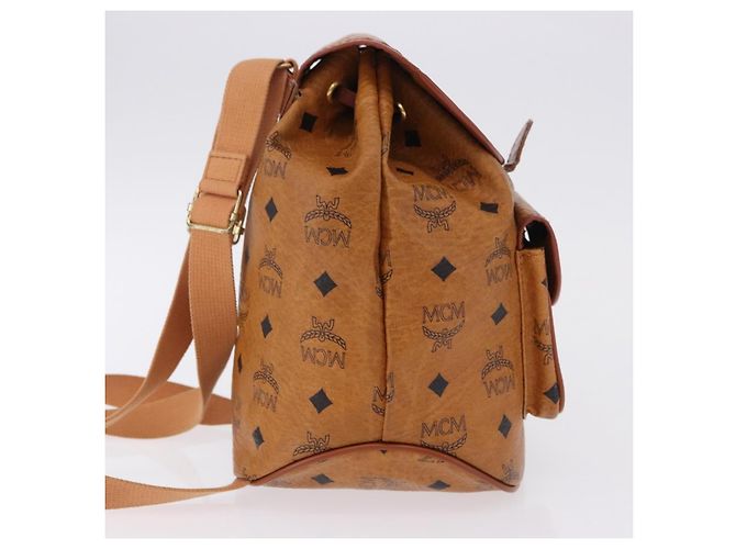 Zaino MCM Vicetos Logogram PVC Beige Oro Auth bs36277 D'oro - vista 5