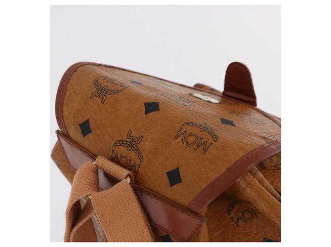 Zaino MCM Vicetos Logogram PVC Beige Oro Auth bs36277 D'oro - vista 6