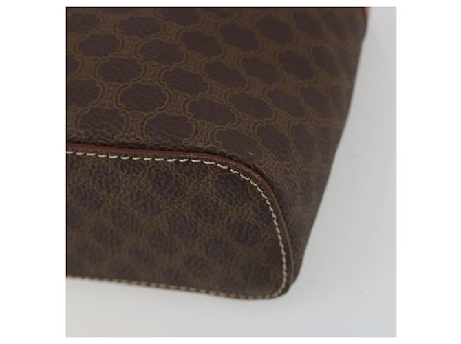 Céline CELINE Beauty Case Macadam in PVC e Pelle Marrone con Finiture Oro Autentico ep15314A - vista 10