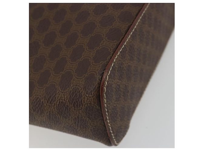 Céline CELINE Beauty Case Macadam in PVC e Pelle Marrone con Finiture Oro Autentico ep15314A - vista 11