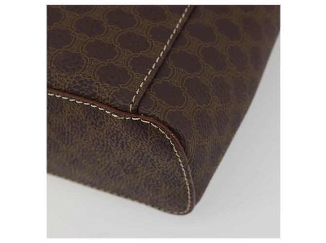 Céline CELINE Beauty Case Macadam in PVC e Pelle Marrone con Finiture Oro Autentico ep15314A - vista 12