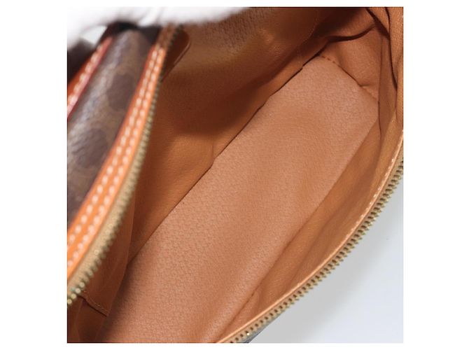 Céline CELINE Beauty Case Macadam in PVC e Pelle Marrone con Finiture Oro Autentico ep15314A - vista 17