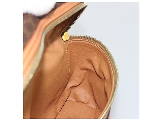Céline CELINE Beauty Case Macadam in PVC e Pelle Marrone con Finiture Oro Autentico ep15314A - vista 18