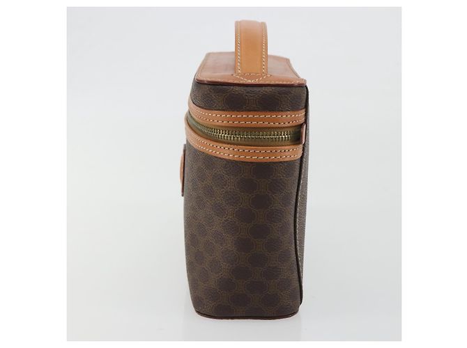 Céline CELINE Beauty Case Macadam in PVC e Pelle Marrone con Finiture Oro Autentico ep15314A - vista 4