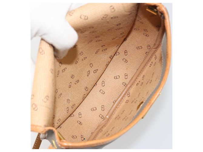 Borsa a tracolla Christian Dior PVC Pelle Grigio Marrone Auth ep15197 - vista 17