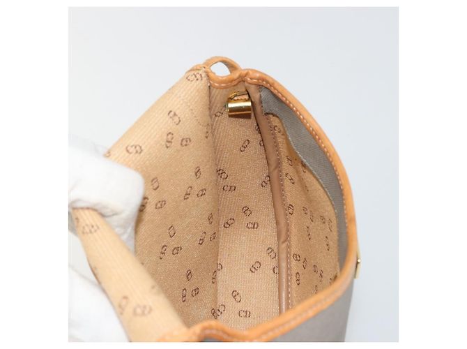 Borsa a tracolla Christian Dior PVC Pelle Grigio Marrone Auth ep15197 - vista 18