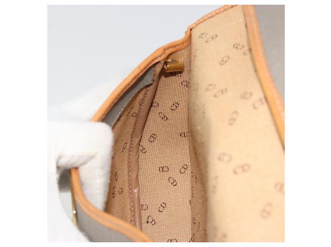 Borsa a tracolla Christian Dior PVC Pelle Grigio Marrone Auth ep15197 - vista 19
