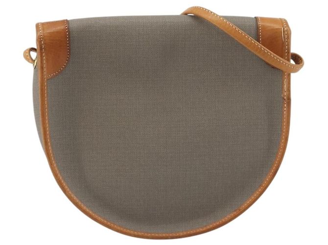 Borsa a tracolla Christian Dior PVC Pelle Grigio Marrone Auth ep15197 - vista 3