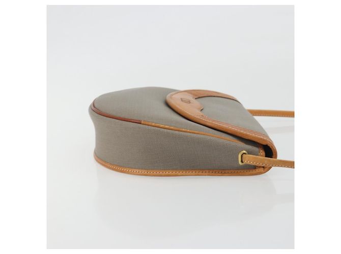 Borsa a tracolla Christian Dior PVC Pelle Grigio Marrone Auth ep15197 - vista 4
