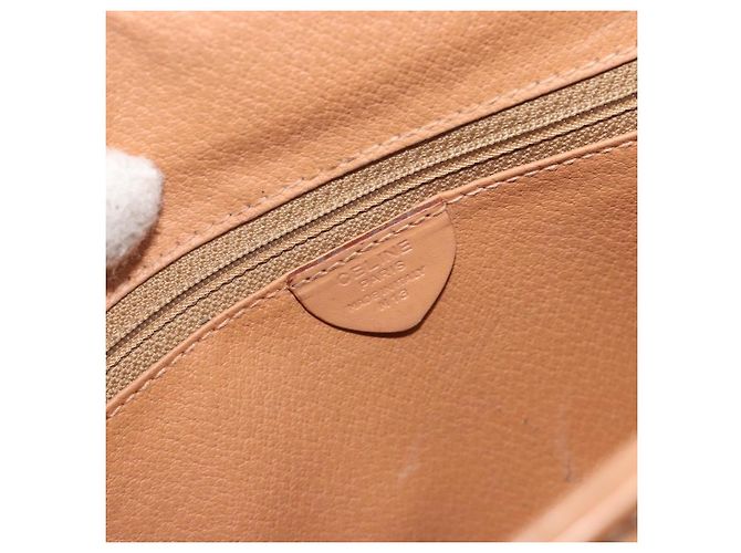 Céline CELINE Bolsa de Ombro Macadam em PVC e Couro Marrom com Detalhes Dourados Auth ep15274 - vista 17
