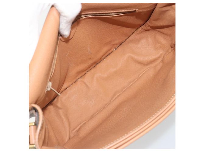 Céline CELINE Bolsa de Ombro Macadam em PVC e Couro Marrom com Detalhes Dourados Auth ep15274 - vista 18