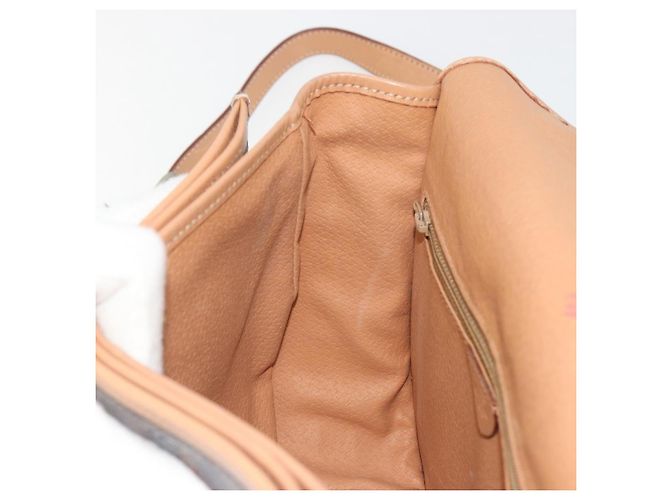 Céline CELINE Bolsa de Ombro Macadam em PVC e Couro Marrom com Detalhes Dourados Auth ep15274 - vista 20