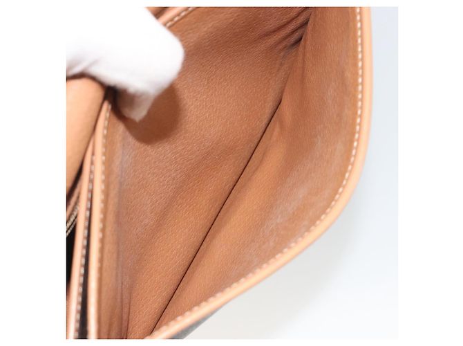 Céline CELINE Bolsa de Ombro Macadam em PVC e Couro Marrom com Detalhes Dourados Auth ep15274 - vista 23