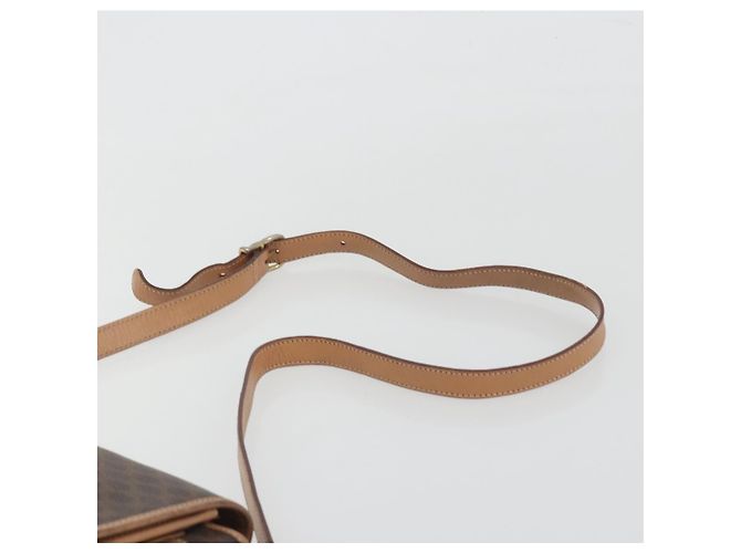 Céline CELINE Bolsa de Ombro Macadam em PVC e Couro Marrom com Detalhes Dourados Auth ep15274 - vista 8