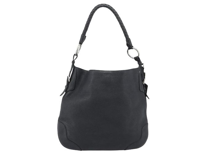 Borsa a tracolla PRADA in pelle nera argento ka5401V Nero - vista 3