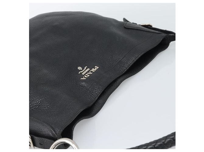 Borsa a tracolla PRADA in pelle nera argento ka5401V Nero - vista 6