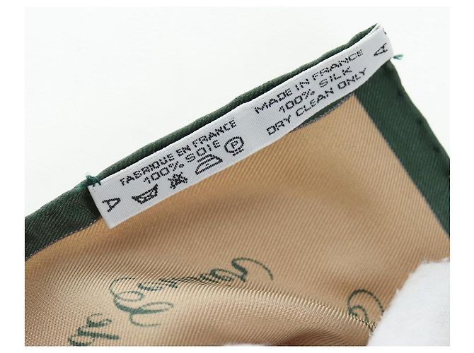 Hermès HERMES Carré 90 Sciarpa in seta Beige Green Auth am12194M Verde - vista 14