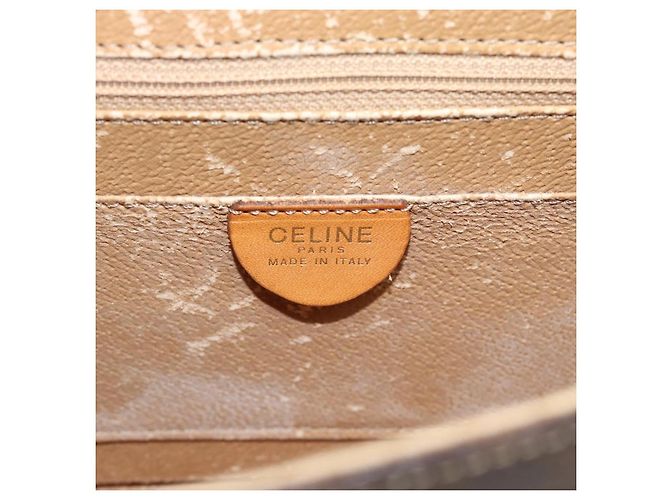 Céline Borsa CELINE Macadam Canvas Star Ball PVC Pelle 2way Marrone Oro Auth 194593 D'oro - vista 16